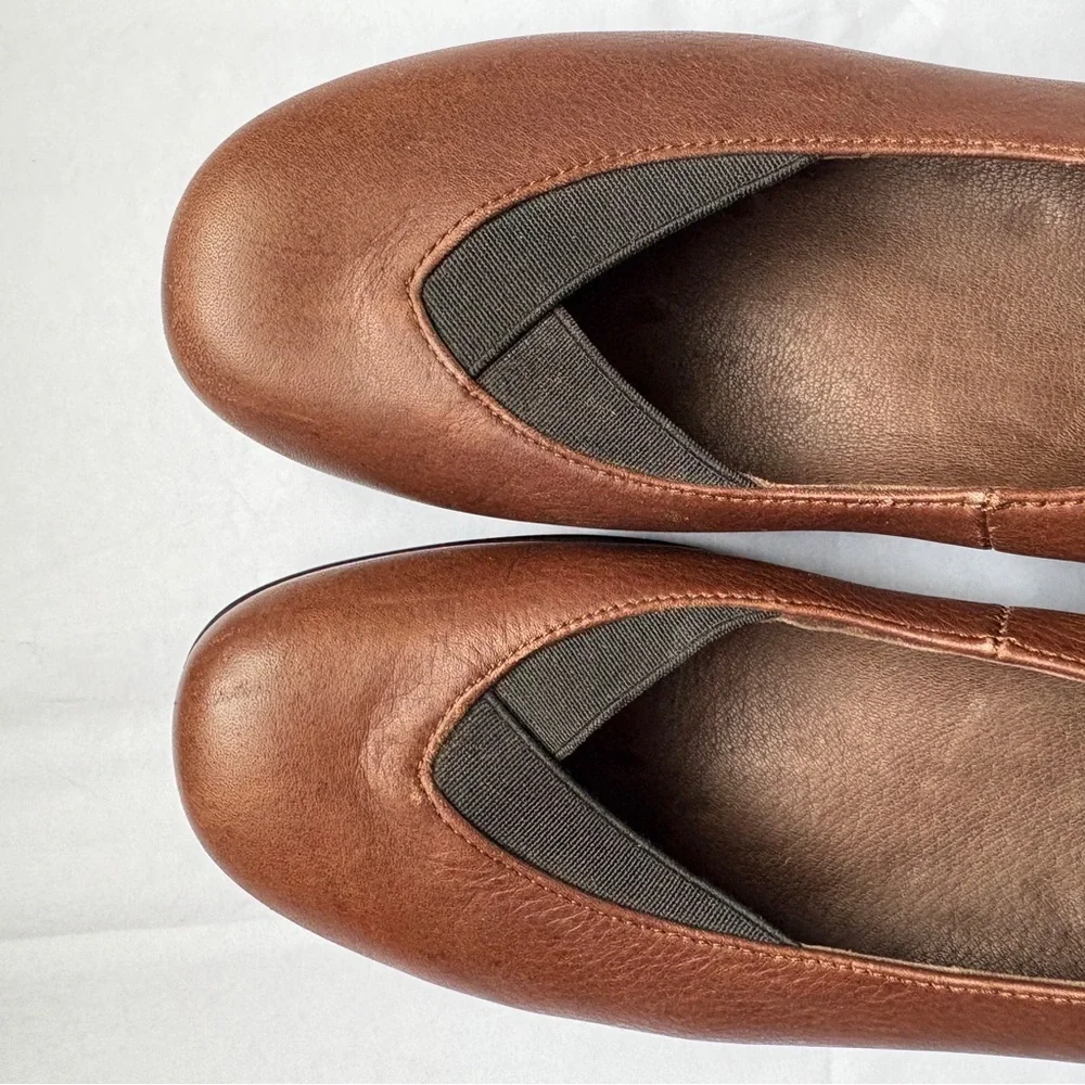 Wolky Comfort Shoes sz 8 Brown Leather Ballet Slip on Heels Walking